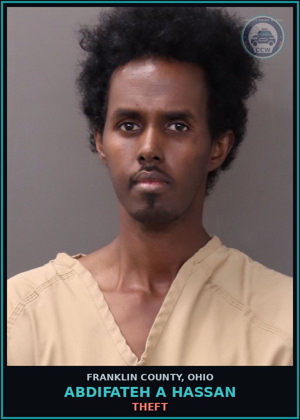 Booking mugshot of Abdifateh A Hassan in Franklin County