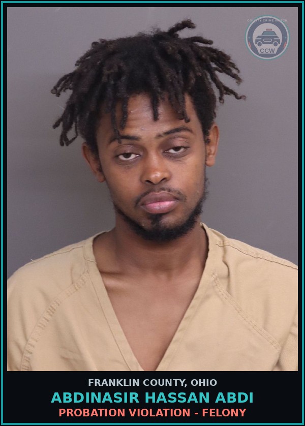 Booking mugshot of Abdinasir Hassan Abdi in Franklin County