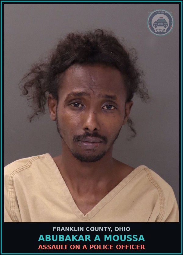 Booking mugshot of Abubakar A Moussa in Franklin County