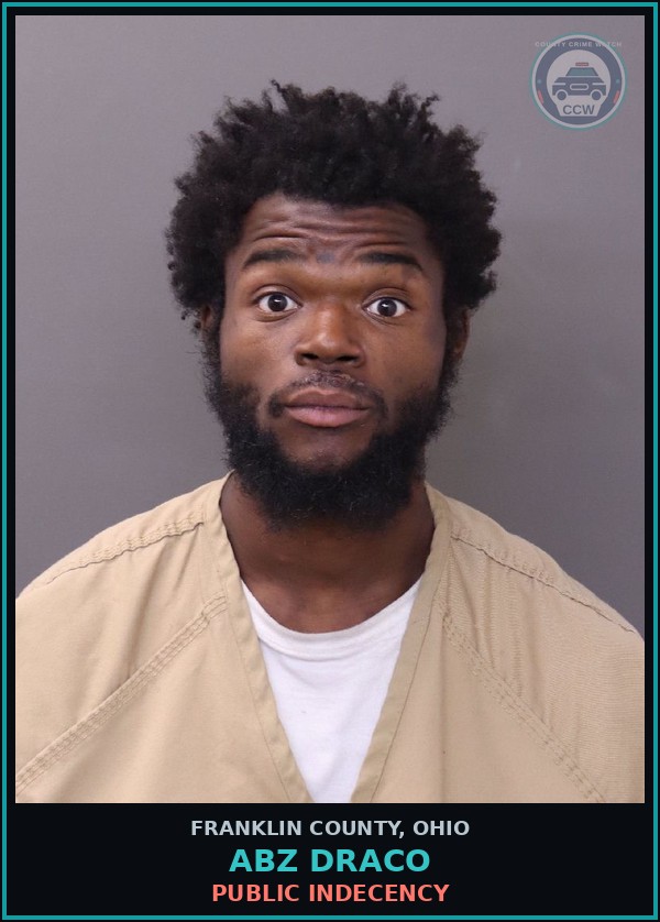 Booking mugshot of Abz Draco in Franklin County