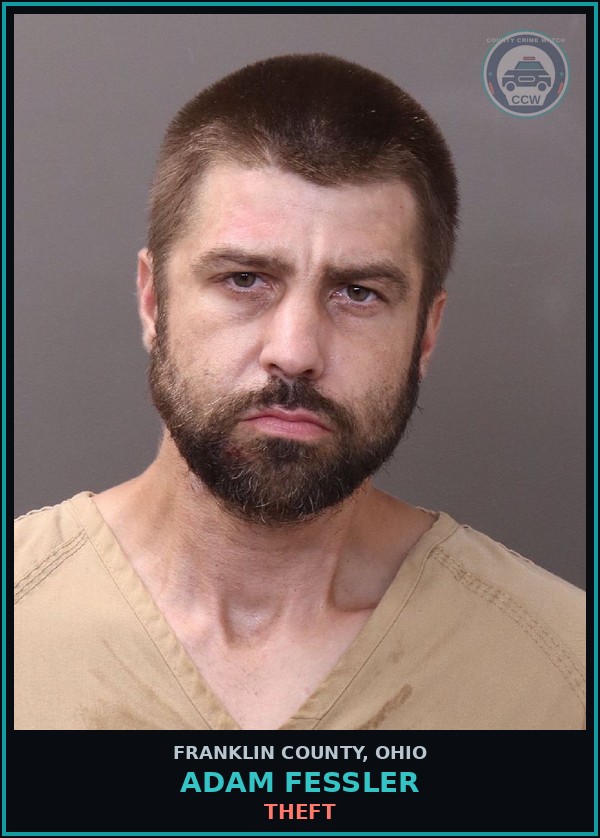 Booking mugshot of Adam Fessler in Franklin County