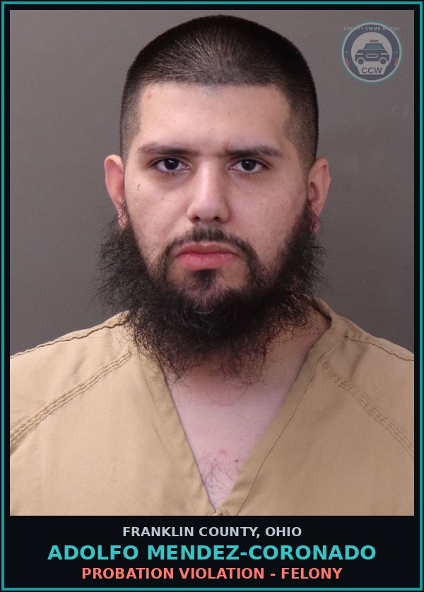 Booking mugshot of Adolfo Mendez-Coronado in Franklin County