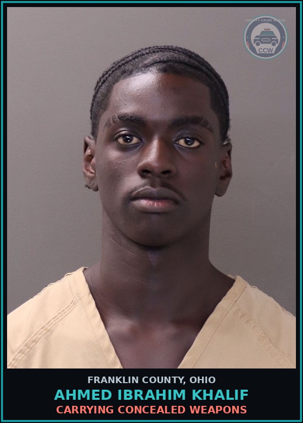 Booking mugshot of Ahmed Ibrahim Khalif in Franklin County