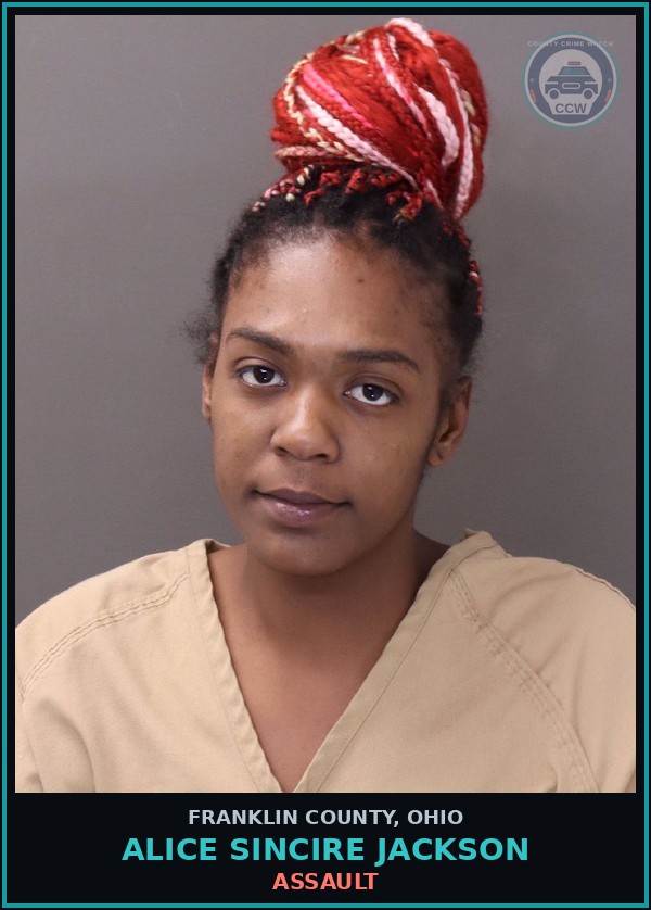 Booking mugshot of Alice Sincire Jackson in Franklin County