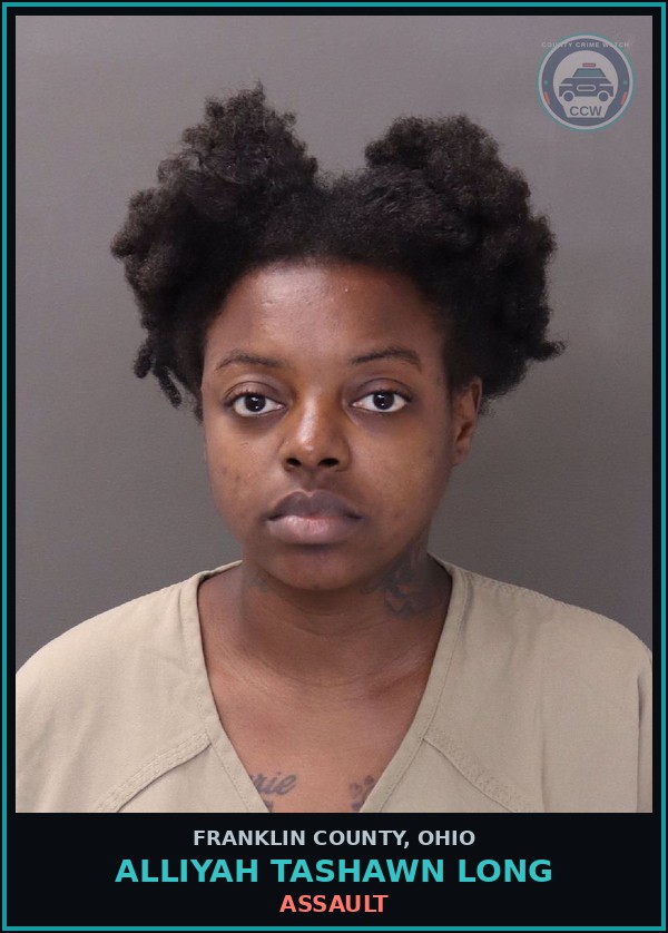 Booking mugshot of Alliyah Tashawn Long in Franklin County