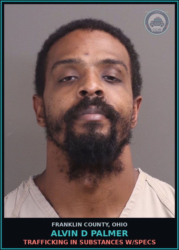 Booking mugshot of Alvin D Palmer in Franklin County