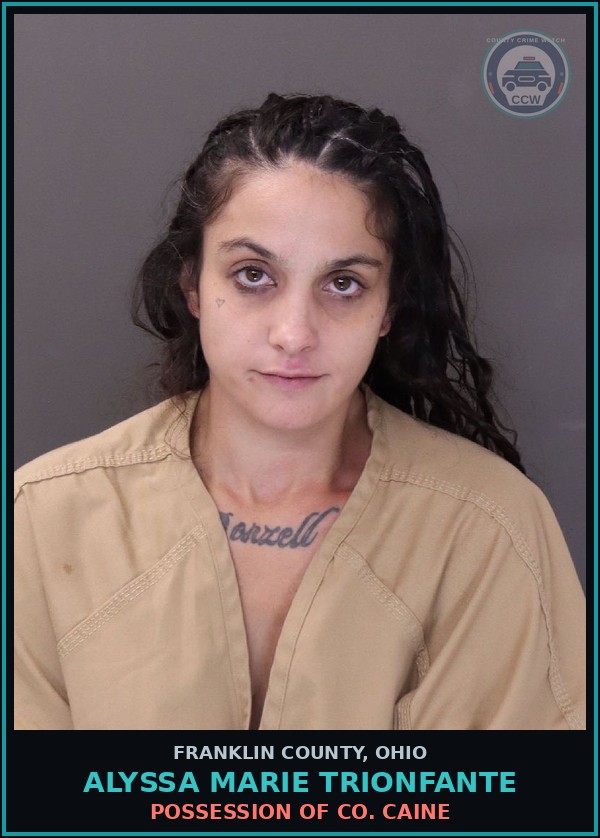 Booking mugshot of Alyssa Marie Trionfante in Franklin County