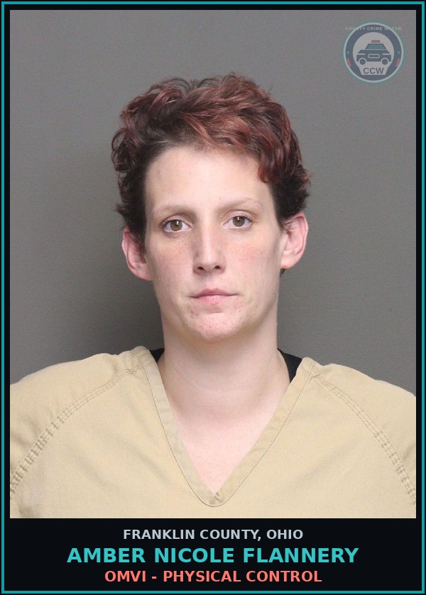 Booking mugshot of Amber Nicole Flannery in Franklin County