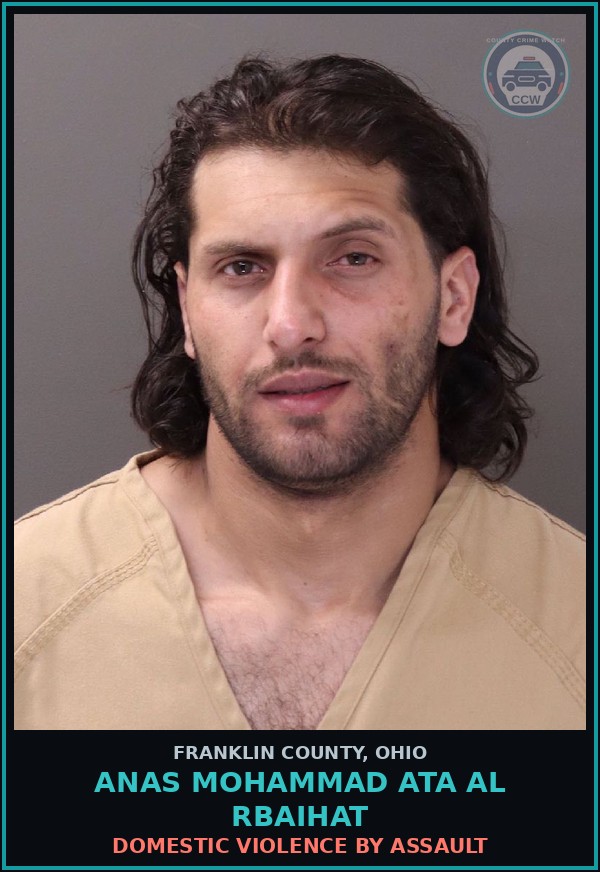 Booking mugshot of Anas Mohammad Ata Al Rbaihat in Franklin County
