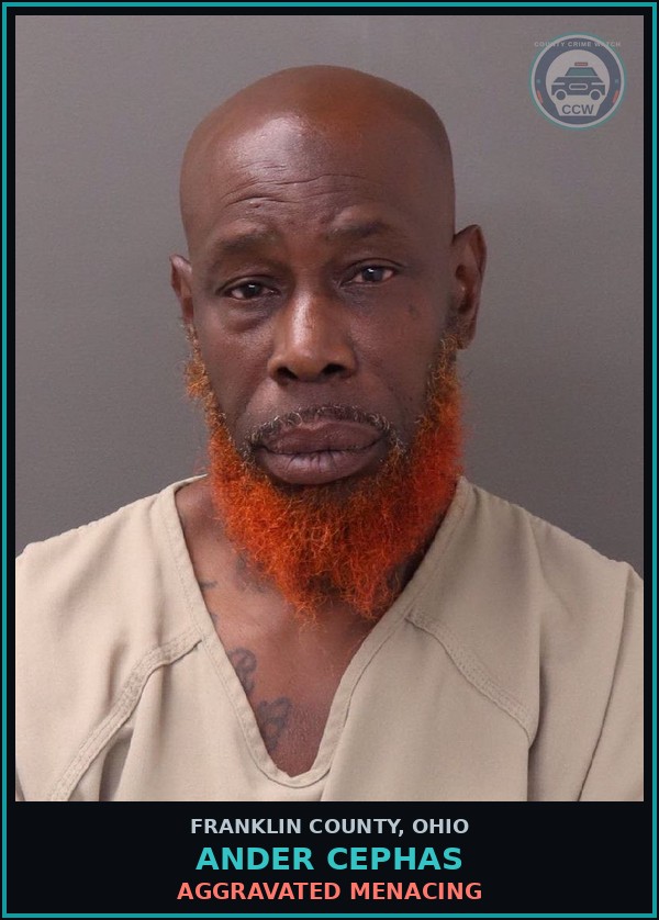 Booking mugshot of Ander Cephas in Franklin County