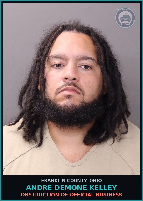 Booking mugshot of Andre Demone Kelley in Franklin County