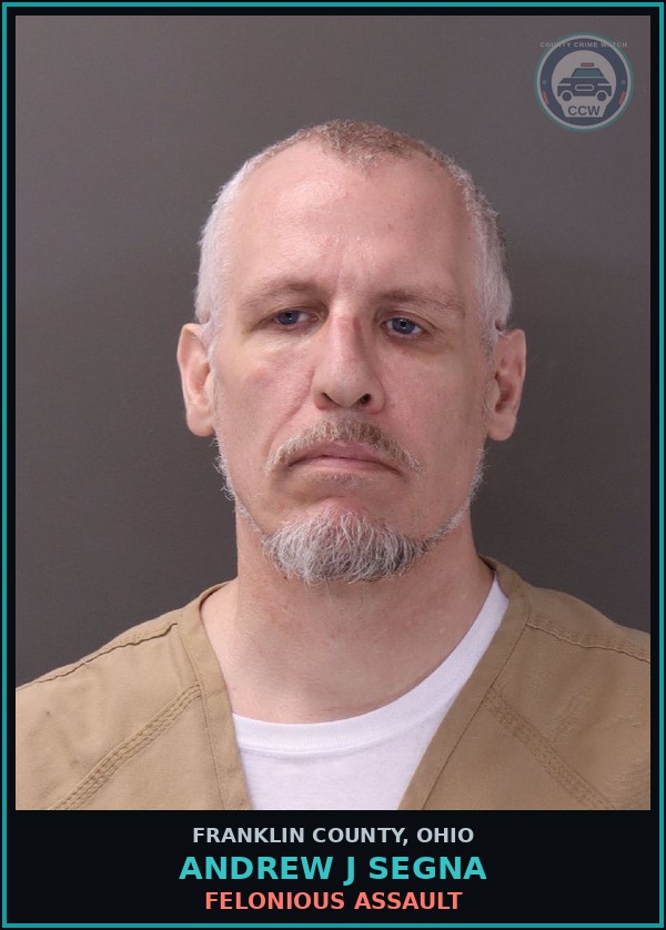 Booking mugshot of Andrew J Segna in Franklin County