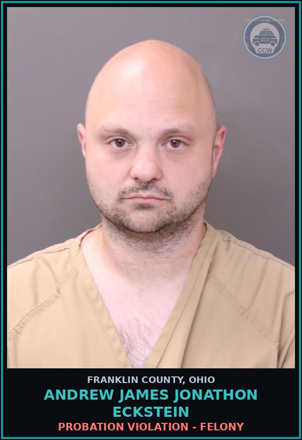Booking mugshot of Andrew James Jonathon Eckstein in Franklin County
