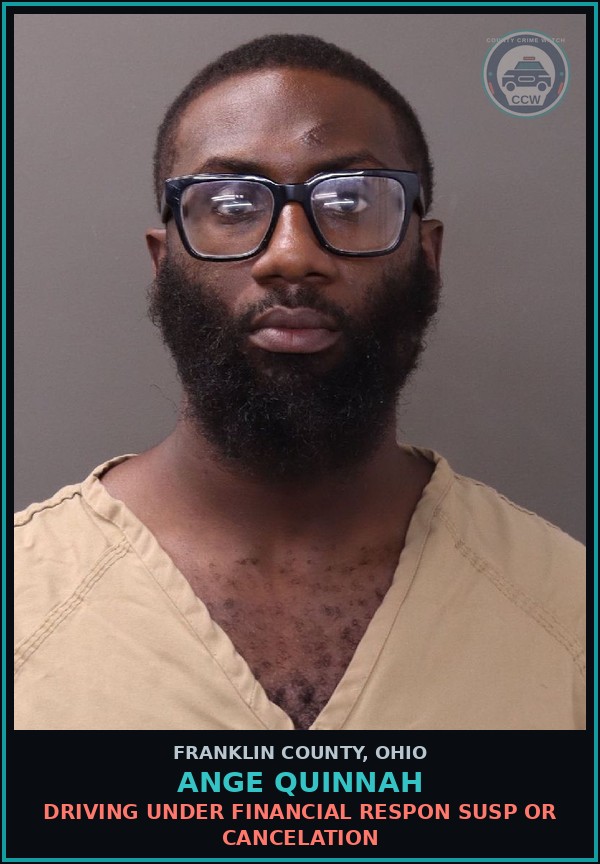 Booking mugshot of Ange Quinnah in Franklin County