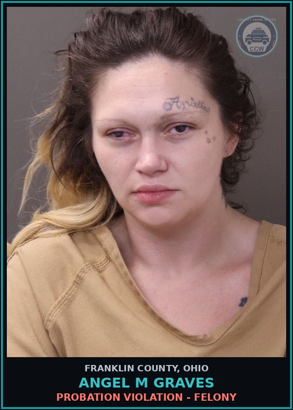 Booking mugshot of Angel M Graves in Franklin County