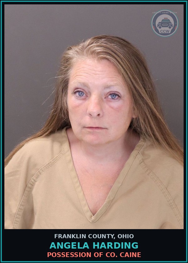 Booking mugshot of Angela Harding in Franklin County