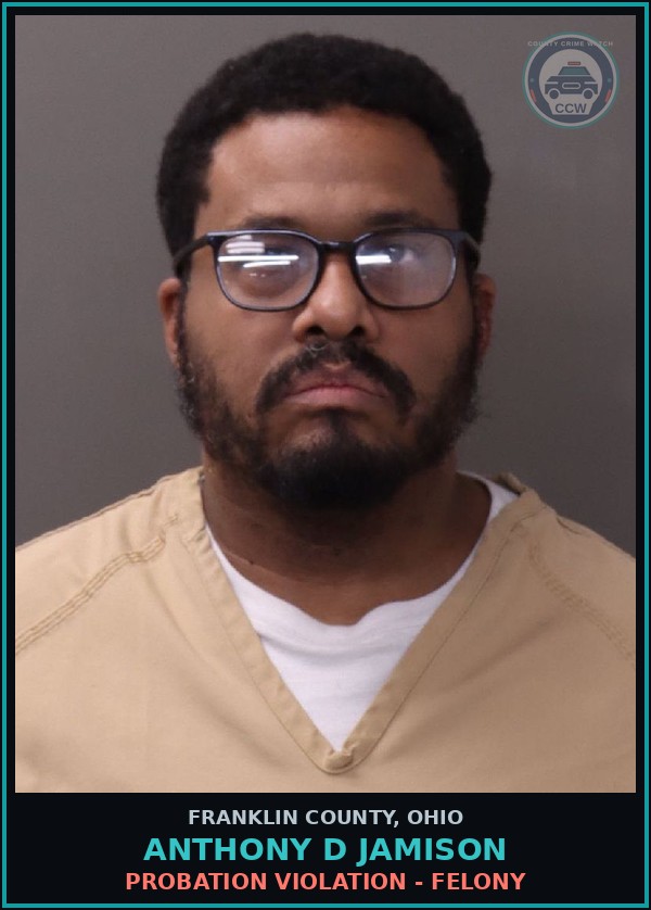 Booking mugshot of Anthony D Jamison in Franklin County