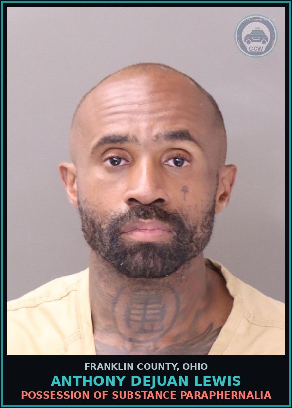 Booking mugshot of Anthony Dejuan Lewis in Franklin County