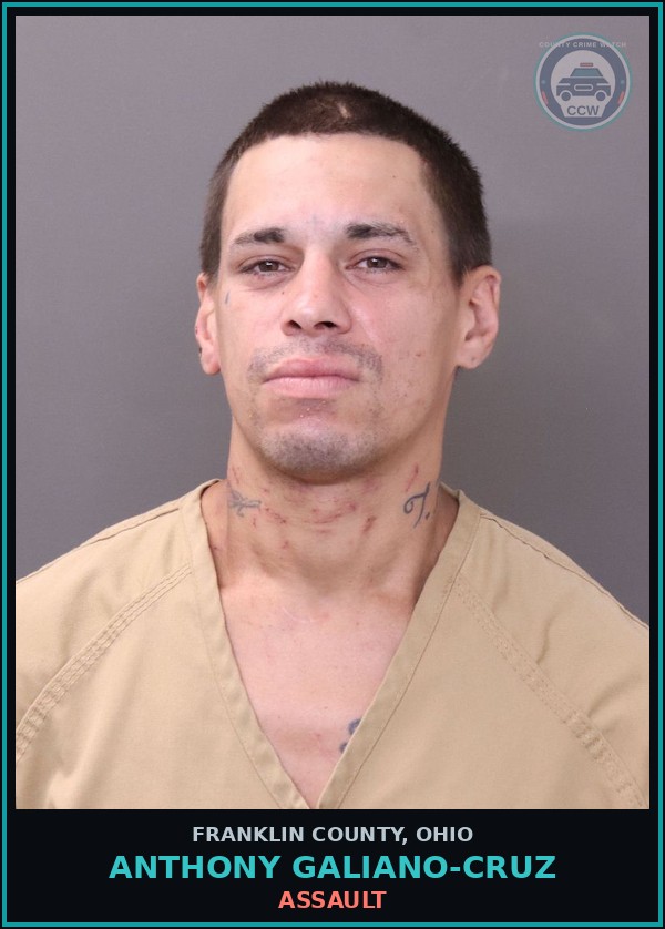 Booking mugshot of Anthony Galiano-Cruz in Franklin County