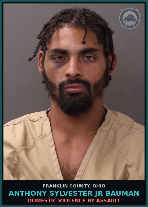 Booking mugshot of Anthony Sylvester Jr Bauman in Franklin County