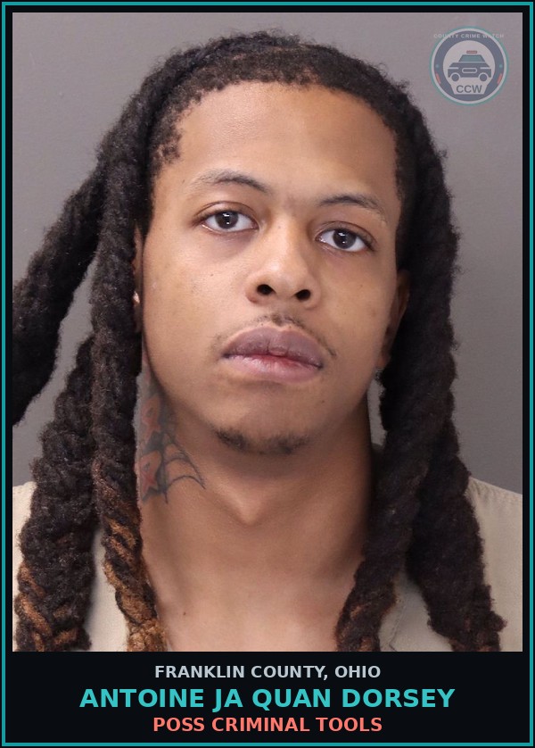 Booking mugshot of Antoine Ja Quan Dorsey in Franklin County