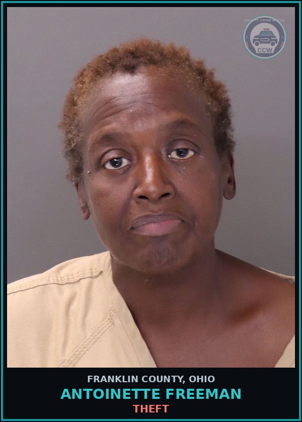 Booking mugshot of Antoinette Freeman in Franklin County
