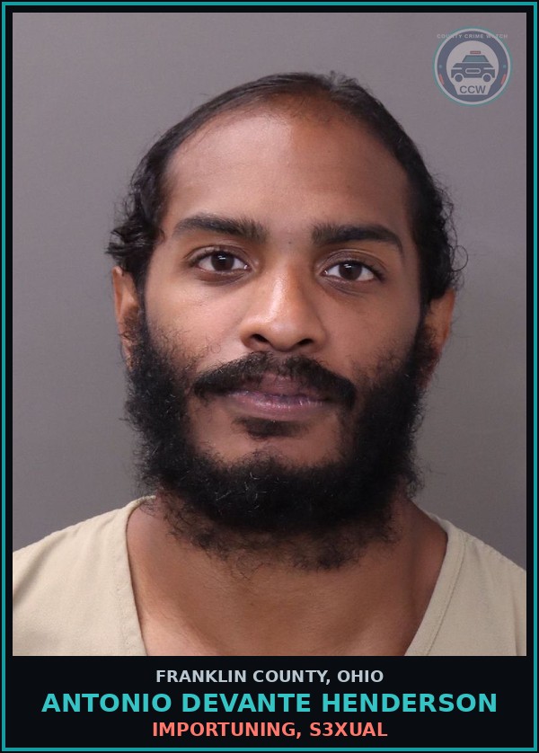 Booking mugshot of Antonio Devante Henderson in Franklin County