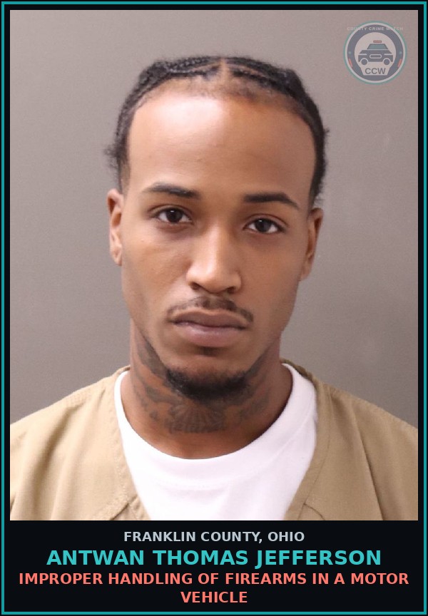 Booking mugshot of Antwan Thomas Jefferson in Franklin County
