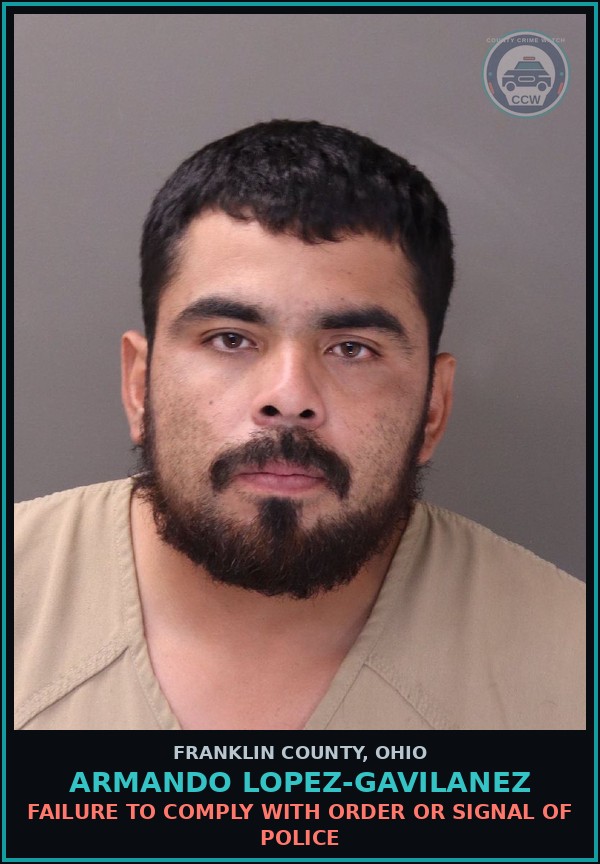 Booking mugshot of Armando Lopez-Gavilanez in Franklin County