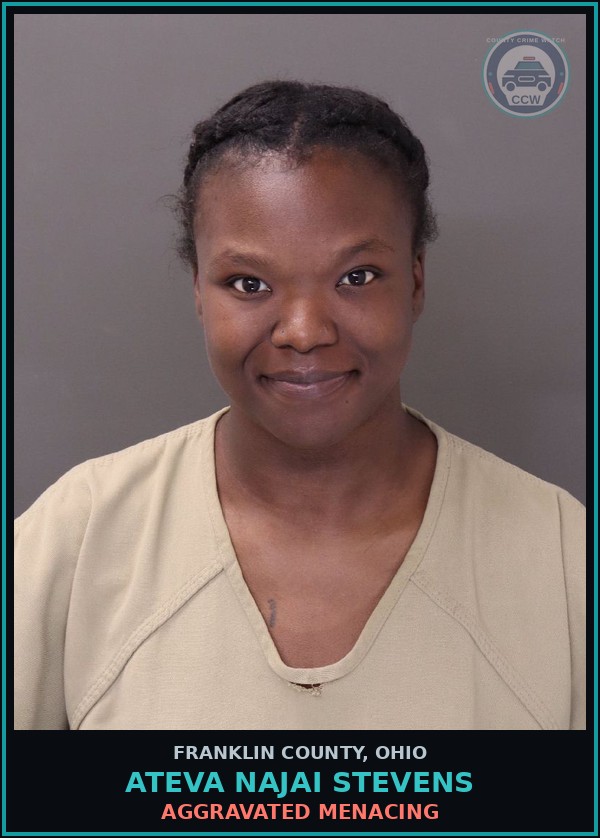 Booking mugshot of Ateva Najai Stevens in Franklin County