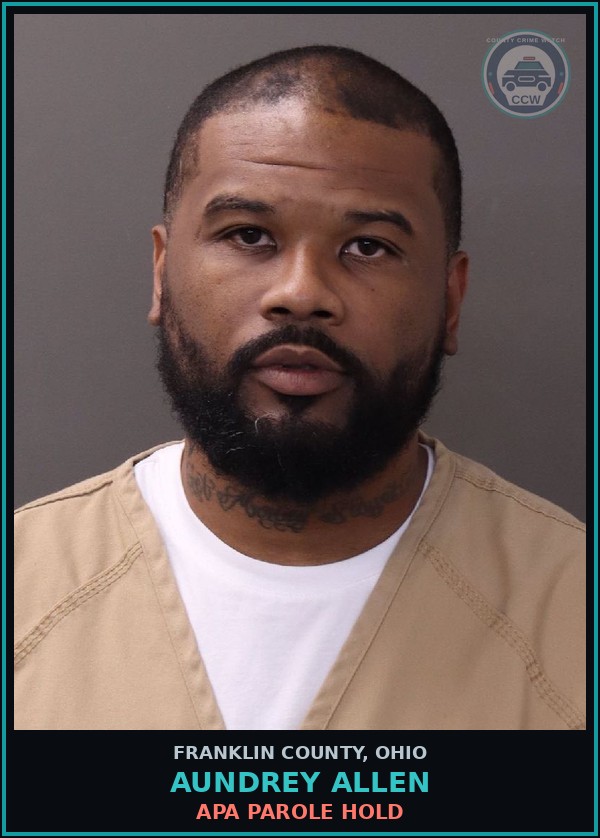 Booking mugshot of Aundrey Allen in Franklin County