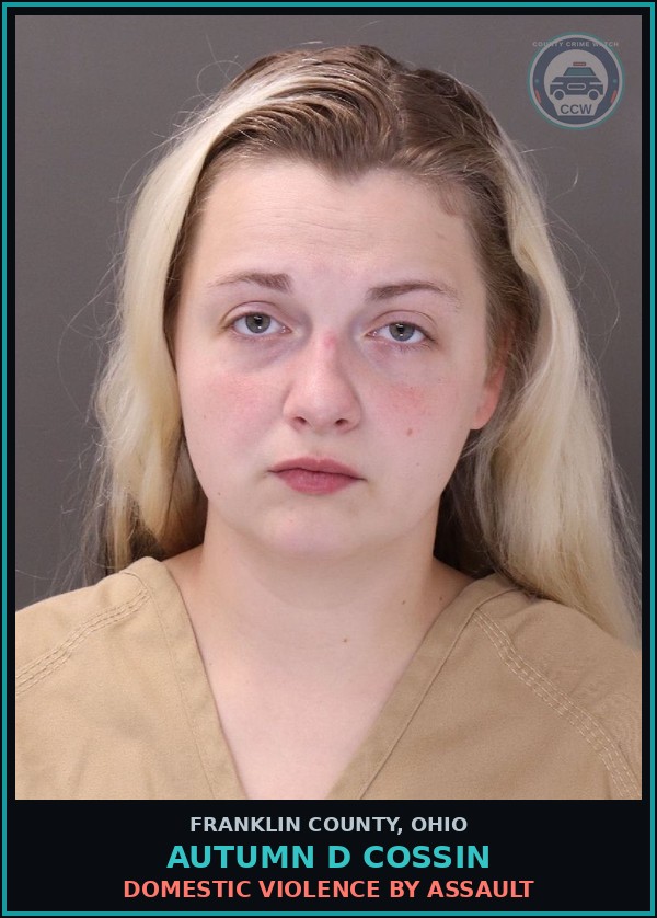 Booking mugshot of Autumn D Cossin in Franklin County