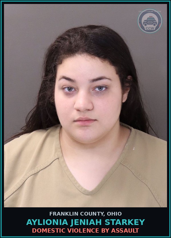 Booking mugshot of Aylionia Jeniah Starkey in Franklin County
