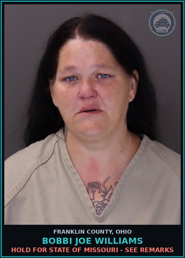 Booking mugshot of Bobbi Joe Williams in Franklin County