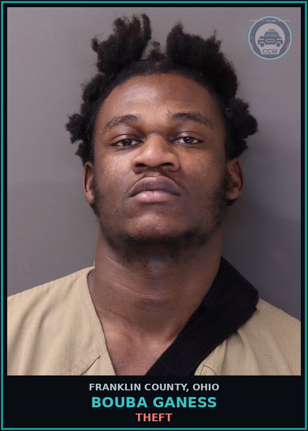 Booking mugshot of Bouba Ganess in Franklin County