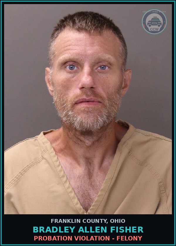 Booking mugshot of Bradley Allen Fisher in Franklin County