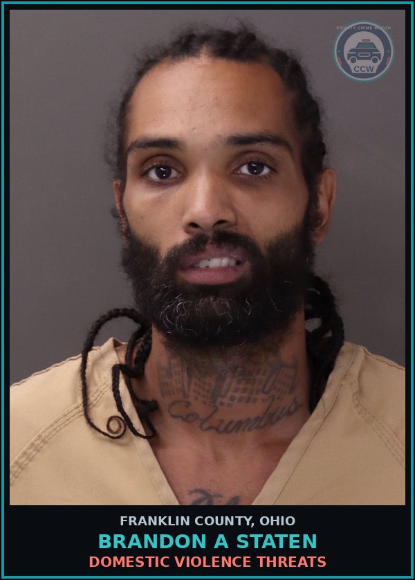 Booking mugshot of Brandon A Staten in Franklin County