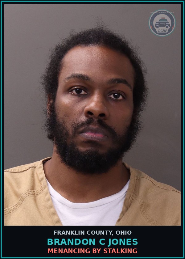 Booking mugshot of Brandon C Jones in Franklin County