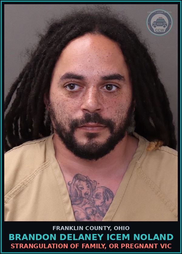 Booking mugshot of Brandon Delaney Icem Noland in Franklin County