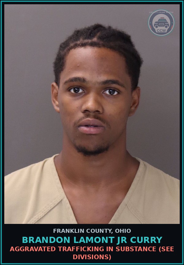 Booking mugshot of Brandon Lamont Jr Curry in Franklin County