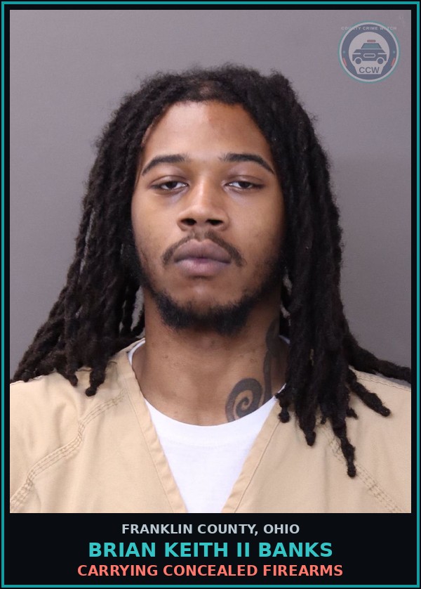 Booking mugshot of Brian Keith Ii Banks in Franklin County