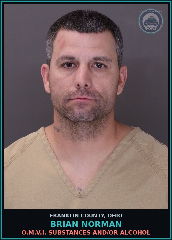 Booking mugshot of Brian Norman in Franklin County