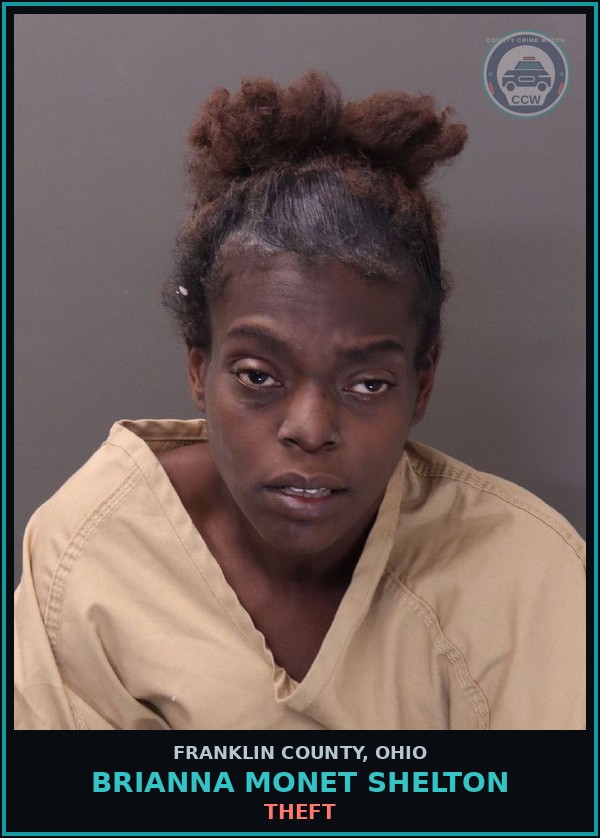 Booking mugshot of Brianna Monet Shelton in Franklin County