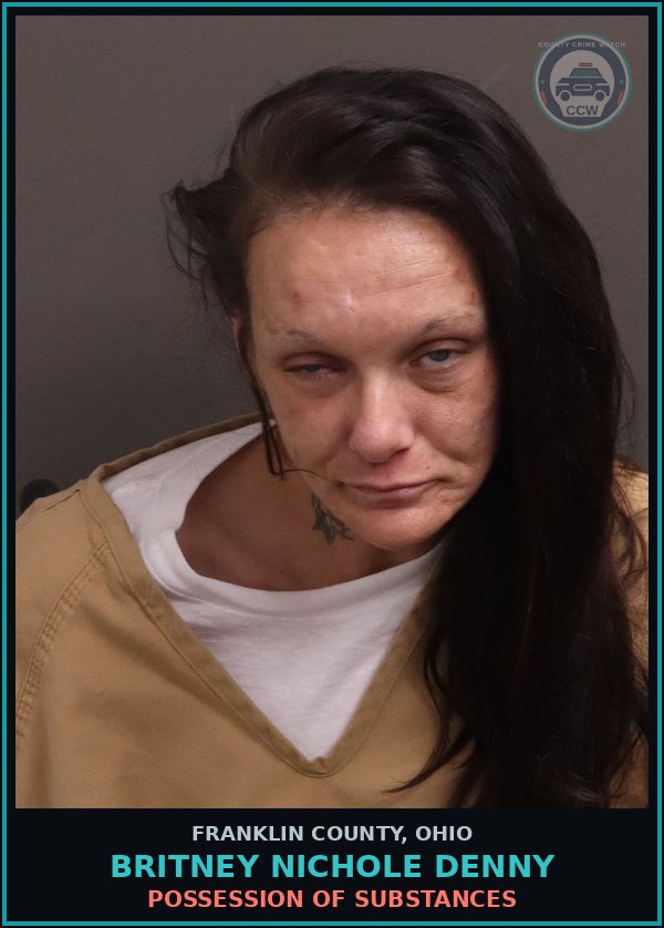 Booking mugshot of Britney Nichole Denny in Franklin County