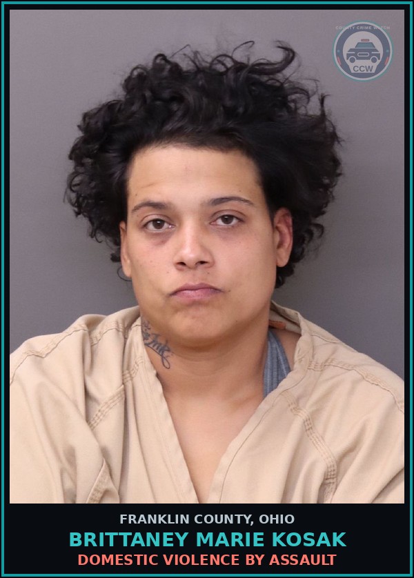 Booking mugshot of Brittaney Marie Kosak in Franklin County