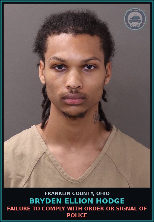 Booking mugshot of Bryden Ellion Hodge in Franklin County