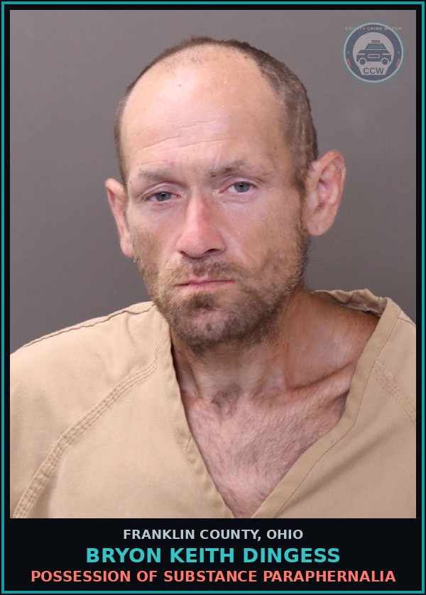 Booking mugshot of Bryon Keith Dingess in Franklin County