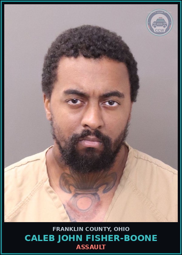 Booking mugshot of Caleb John Fisher-Boone in Franklin County
