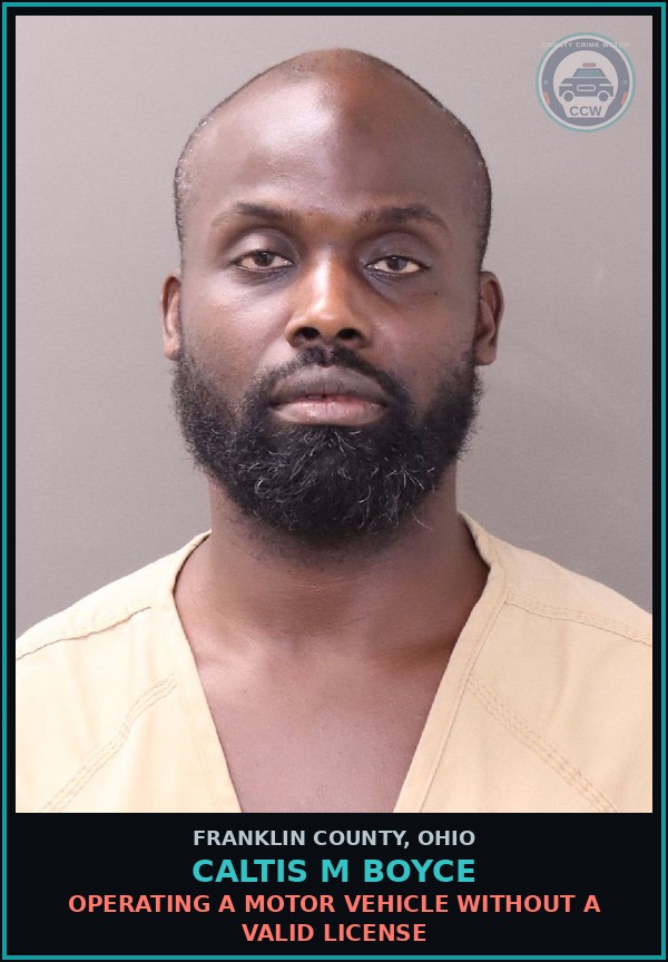 Booking mugshot of Caltis M Boyce in Franklin County