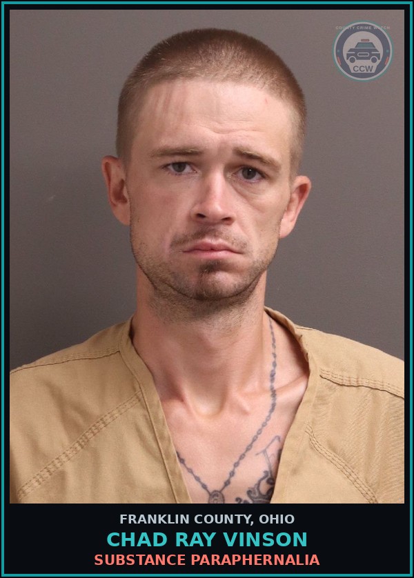 Booking mugshot of Chad Ray Vinson in Franklin County